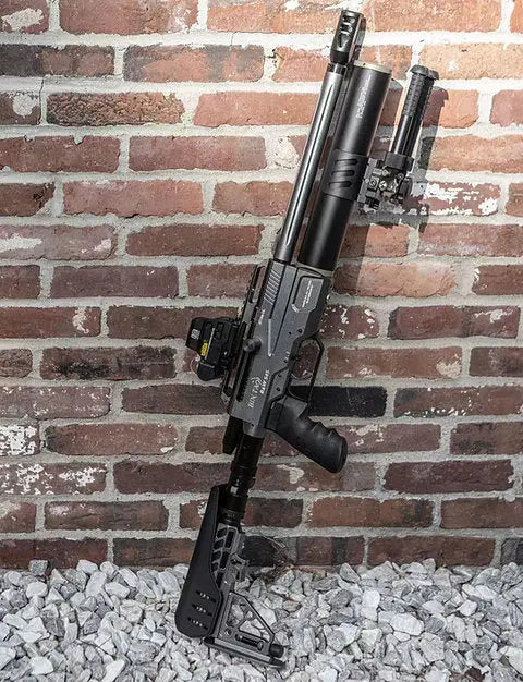 BinTac S45  One Gunl on leaning on wall with Laser