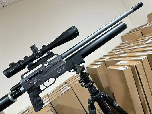 BinTac S45 Nitro 24 Inches Barrel on stand with Optic
