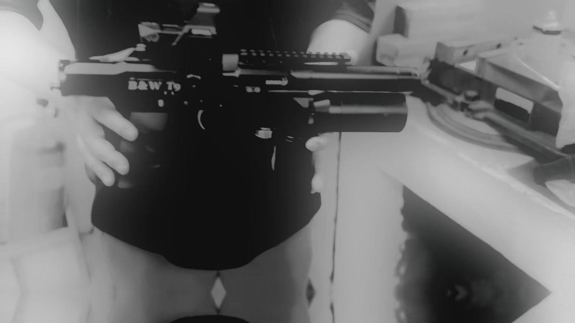 Load video: The Air Gun T9 from BinTac is shown here in action. Marksmanship and accuracy are presented on targets